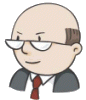 cartoon man with glasses